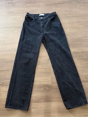 Abercrombie 90s Relaxed High Rise Jeans 30 Long Black Straight Leg